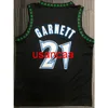 Men's 21# GARNETT 18 season retro black basketball jersey S M L XL XXL