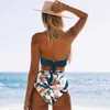 High Waist Bikini Vintage Swimwear Women Push Up Swimsuit Bandage Set Print Bathing Suit Swim Beach Wear 210712