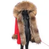 Detachable Brand Long Waterproof Parka Winter Jacket Women Real Fur Coat Natural Raccoon Fur Outerwear Streetwear 211018