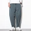 Chinese Style Men's Big Size Crotch Pants Autumn Loose Cotton Casual Radish Nepal Lantern