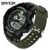 2021 SANDA New Men's Watch Waterproof Military Electronic Watches Sports Watch Dual Time Wristwatches Man Relogio Masculino G1022