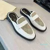 مصمم -Slippers نساء الجلود المتسكعون أزياء البغال النعال المخملية شقق مع أحذية مشبك متعطل جودة عالية الحجم 35-41