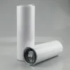 DIY 20oz sublimação de aço inoxidável de aço inoxidável de aço inoxidável branco com tampa caneca de água de cilindro de palha caneca 50pcs / caixa