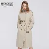 Miegofce Spring Collection Womens Cloak Warm Winddichte Jas Trench Windbreaker met knoppen 210914
