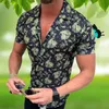 Sommer Männer Hemd Mode Shirts Casual Gedruckt Kurzarm Männlich Tops Blusen2854
