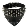 2 Bred Pet Dog Bandana Collar Leather Spiked Studded Pet Dog Collar Scarf Neckerchief Fit For Medium Large Dogs Pitbull Box262V