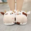 Arrivée 2021 mignon en peluche doux vache floue ANIMAL femmes pantoufles dames maison chambre