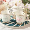 250ml Bone China Coffee Mug Water Milk Drinkware Gift Ceramic Cups Gold Inlay Breakfast Office Home Tea Mugs