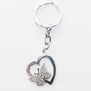 Porte-clés en forme d'insecte en forme de cœur et de papillon, bijoux en acier inoxydable, cadeau pour hommes et femmes, 12 pièces entières