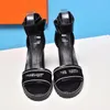 women sandal Dress shoes ladies high heels and comfortable strap letters short boots leather material