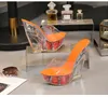 Hoksvzy Super High Heel Cool Slipper Transparent Specialformad Crystal Slipper Vattentät Platform 15cm Wedges Kvinnor Sandal RTY457