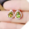Natural real amethyst or citrine stud earring Per jewelry 5x7mm 0.7ct 2pcs gemstone 925 sterling silver Fine jewelry X2185
