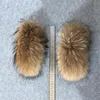 Fingerless Gloves 100% Real Genuine High Quality Raccoon Fur Cuffs 30cm Women Hand Arm Warmers L#71