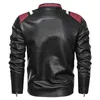 Осень зима мужская кожаная куртка повседневная мода стенд воротник мотоцикл куртка мужчины тонкий стиль качества кожаная куртка мужчин 211008