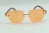 2021 Unika designers solglasögon 3524023 Medium Diamond Cuts Lens Natural Peacock Wood Temples Storlek 5818135mm6678842