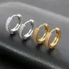 Brincos de Hip Hop Moda Anel de argola cravejado com zircão Bling Shinny Gold Electroplating Ear Studs 202123386023513027