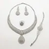 Orecchini Collana Nankiya Lusso Brillante Grande Matrimonio Set di zirconi Forma a goccia d'acqua Dubai Donna Set di gioielli nigeriani Accessori per abiti N