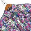 Casual Multicolor Cartoon Shirt Mannen Vrouwen 1: 1 Hoge Kwaliteit Lange Zoom Pocket Blouse