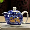 Retro kinesisk kung fu keramisk tekanna med sil Handgjord drake blomma puer te potten 350ml porslin samovar kungfu teware 210813