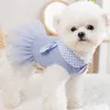 Sevimli Tavşan Pet Köpek Giysileri Yaz Ekose Elbise Kadın Köpekler için XS Gazlı Bez Corgi Teddy Pomeranian Yorkie Chihuahua Kaniş Kostümleri
