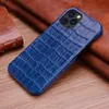 Designer Fashion Phone Cases for iPhone 14 14Plus 14Pro 13 12 11 Pro Max XR Xs Luxury Crocodile pattern Genuine leather Cover Case