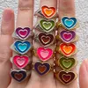 Instivo creativo lindo colorido doble capa corazón anillo vintage gota aceite metal anillos de amor para las mujeres niñas moda joyería