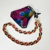 Chaînes de lunettes en résine à motif de marbre, couleur assortie, chaîne de sac à la mode, collier brillant