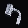 Banger à quartz entièrement soudé sans soudure sablé avec motif accessoires pour fumeurs à bord biseauté 10mm 14mm mâle pour bangs à eau en verre