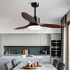 Ceiling Fans Modern Nordic Led Fan Light 48 Inch For Home Living Room Dining Bedroom Lights White Black