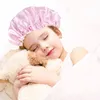 Детские мягкие обратимые боннеты двойные стороны сатин регулируемый размер сплошной ночной кепки BAPNET Baby Hat для 2-7 лет детей Y21111