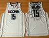 جديدة للكلية كرة السلة قمصان UConn Huskies 15 Kemba Walker University University University Termes Navy White Men NCAA Jersey S-2XL W