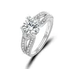 Fedi nuziali Ladies Lovers WJ099 Diamond Promise Men Ring 925 Sterling Silver Band di fidanzamento per le donne Regalo di gioielli per feste
