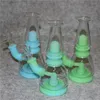 lueur dans les conduites d'eau sombres Dab Rig plates-formes pétrolières en verre bol de barboteur d'herbes silicone Bong Mini tuyau recycleur narguilé