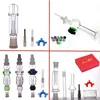 Verre NC kit main Collecteur tuyau avec 10mm 14mm 18mm Pointes de Quartz Titane Pointe Silicone Conteneur Récupérateur Collecteur Kit pour Fumer