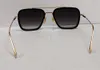 Square Pilot Okulary przeciwsłoneczne dla mężczyzn 006 Czarna złota rama szara gradient Designer okulary Uv400 Sun z Box4905778