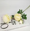 Flores decorativas Grinaldas artificiais flor peônia casamento para a noiva mão seda florescendo falso branco decoração