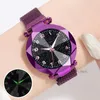 Wristwatches Women Red Watches Fashion Starry Sky Magnet Bracelet Stainless Steel Quartz Zegarki Damskie Montre Femme1533554