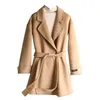 Women's Wool & Blends Double-sided Cashmere Coat Female 2021 Spring Suit Collar Belt Small Han Edition Show Thin Cloth