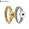 Novo 232 Vintage Ferro Elástico 18mm Pulseira com Botão de Pressão Pulseira Intercambiável Charme Joia para Presente Feminino Q0719