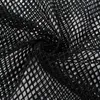 Sıkı Seksi Örgü Kırpma Tops Tee Gömlek Femme Oymak Siyah Tshirt Kadınlar Yürek Uzun Kollu Streetwear Fishnet T Gömlek 210324