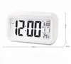 NEWPlastic Mute Alarm Clock LCD Smart Temperature Cute Photosensitive Bedside Digital Alarms Clocks Snooze Nightlight Calendar RRB11760