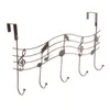 Over The Door Hanger Rack 5 Hooks Home Office Bathroom Coat Towel Musical Note JS23 210609