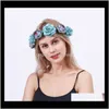 Otras joyas para el cabello Drop Delivery 2021 Amazon Top Seller Encantador Fancy Beauty Mujeres Tocado Flor Venta al por mayor Custom Rose Bridal Garland Zru