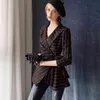 Dabuwawa Black Sashes Giacca a righe Cappotto Donna Colletto rovesciato Manica lunga Slim Fit Outwear Outfit Office Lady DT1CJK002 210520