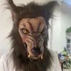 Masques de fête loup-garou Cos couvre-chef Costume masque Simulation loup pour adultes enfants Halloween Cosply couverture complète 303S5323603