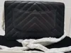 Realfine Wallets 5A WOC Caviar Grainy Quilted Flap Classic Wallet on Chain for women with Dust Bag+Box Lambskin Leather