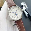 2021 Nieuwe luxe herenhorloges 40 mm maat Automatisch mechanisch horloge Designer Hoogwaardige topmerk Maanfase staal en lederen str307o