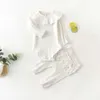 2 pièces nouveau-né bébé fille garçon vêtements ensembles bébé pyjamas coton côtelé barboteuses à manches longues + pantalons printemps vêtements pour bébés tenues G1023