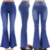 Plus Size Women Flare Jeans Spring Fashion Low Waist Skinny Bell Bottom Woman Vintage Wide Leg Denim Pants Streetwear 210629