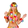 Flores decorativas grinaldas de flor havaiana conjunto colar headband bracelets guirlanda lei party fontes vestido